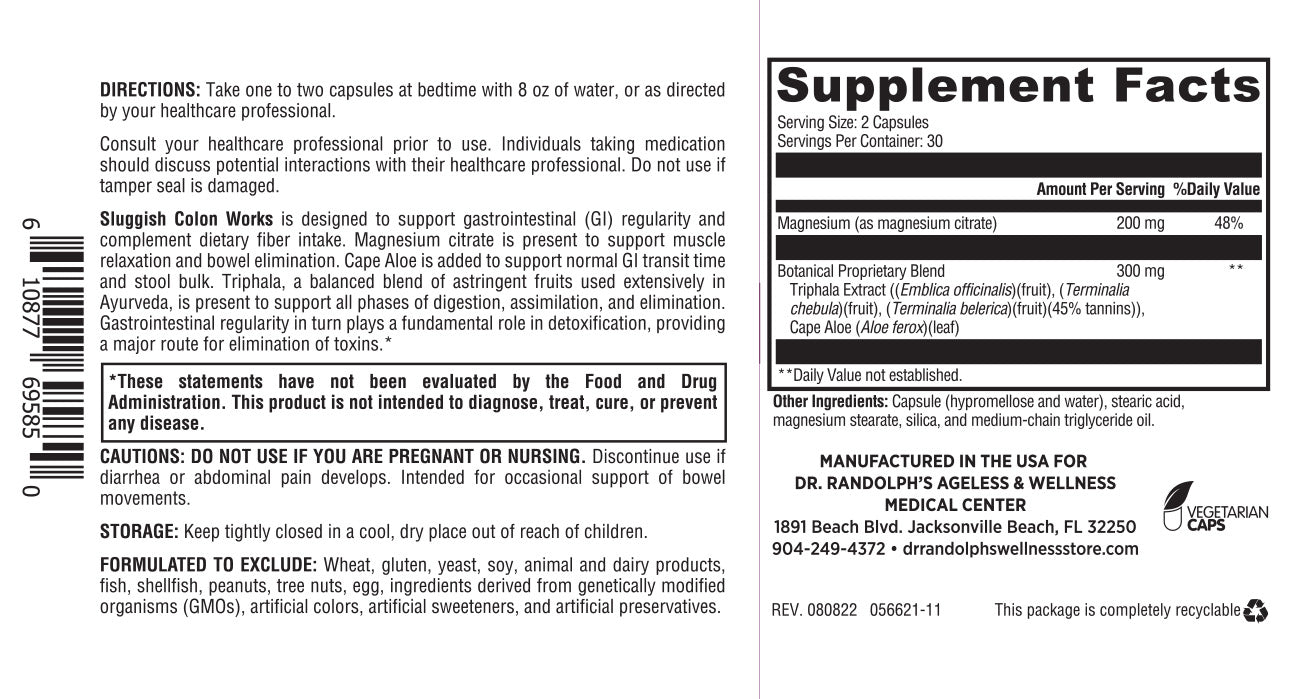 Sluggish Colon Works – Dr. Randolph's Wellness Store